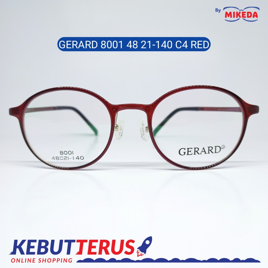 Mikeda-FRAME KACAMATA GERARD 8001 C4 RED+ LENSA(MINUS/CYLINDER)