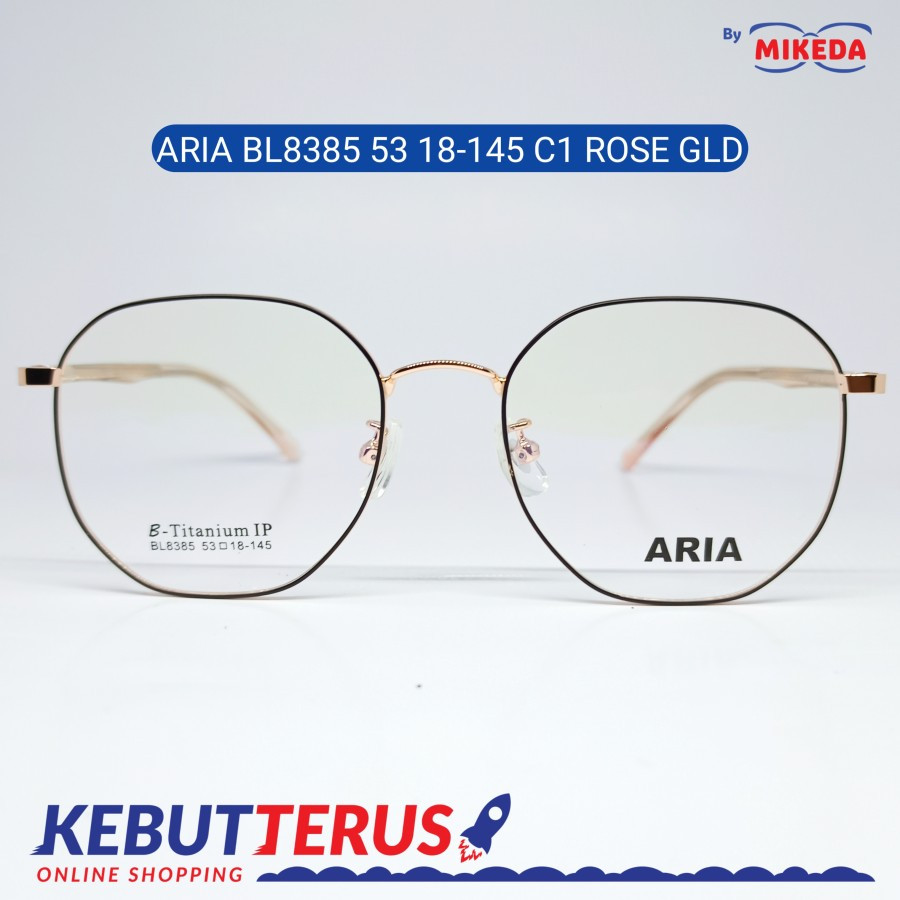 Mikeda-FRAME KACAMATA ARIA 8385 C1 ROSE GLD + LENSA(MINUS/CYLINDER)