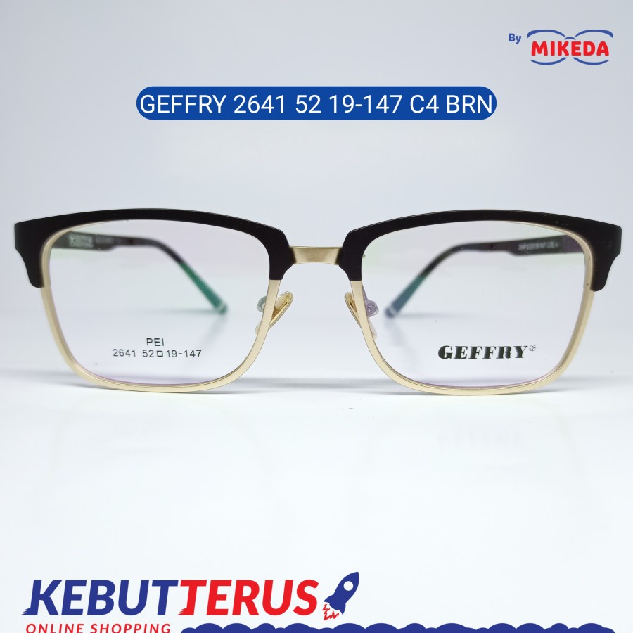 Mikeda-FRAME KACAMATA GEFFRY 2641 C4 BRN+ LENSA(MINUS/CYLINDER)