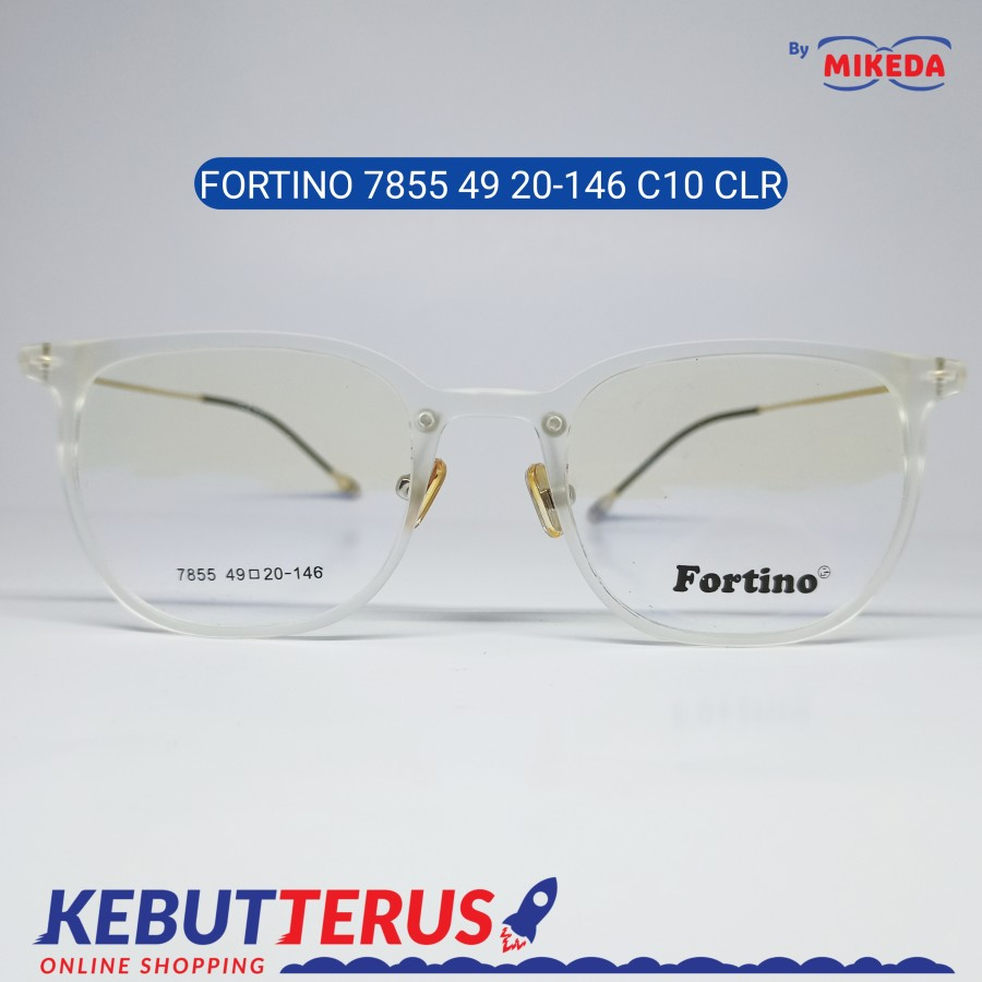 Mikeda-FRAME KACAMATA FORTINO 7855 C10 CLR + LENSA(MINUS/CYLINDER)