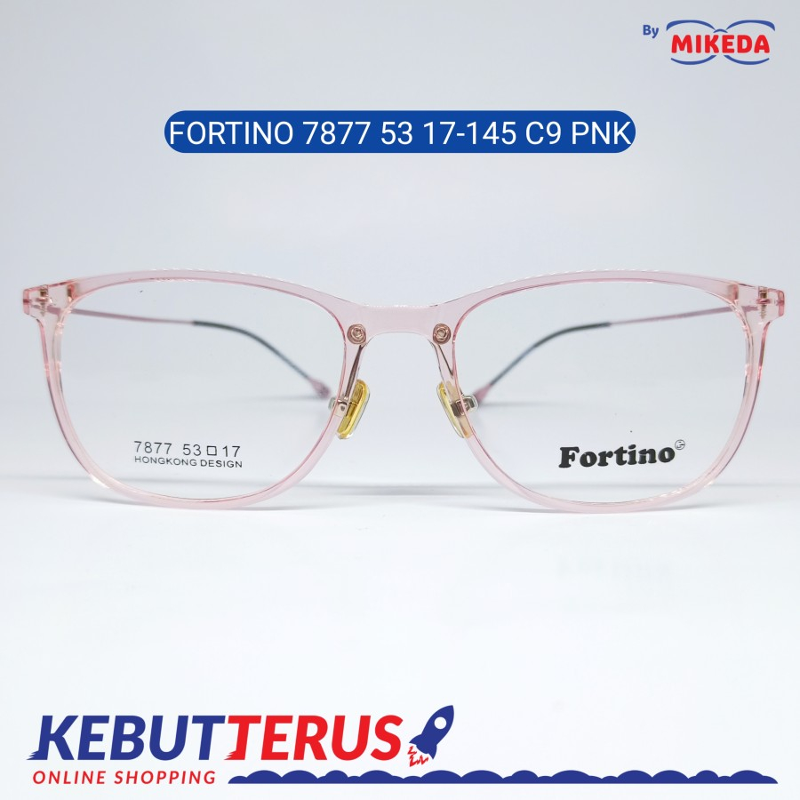 Mikeda-FRAME KACAMATA FORTINO 7877 C9 PNK + LENSA(MINUS/CYLINDER)