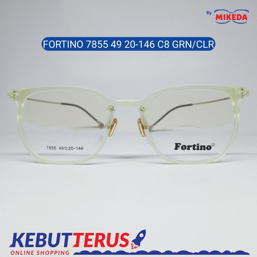 Mikeda-FRAME KACAMATA FORTINO 7855 C8 GRN/CLR + LENSA(MINUS/CYLINDER)