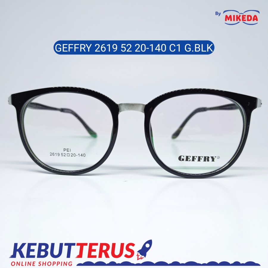 Mikeda-FRAME KACAMATA GEFFRY 2619 C1 G.BLK + LENSA(MINUS/CYLINDER)