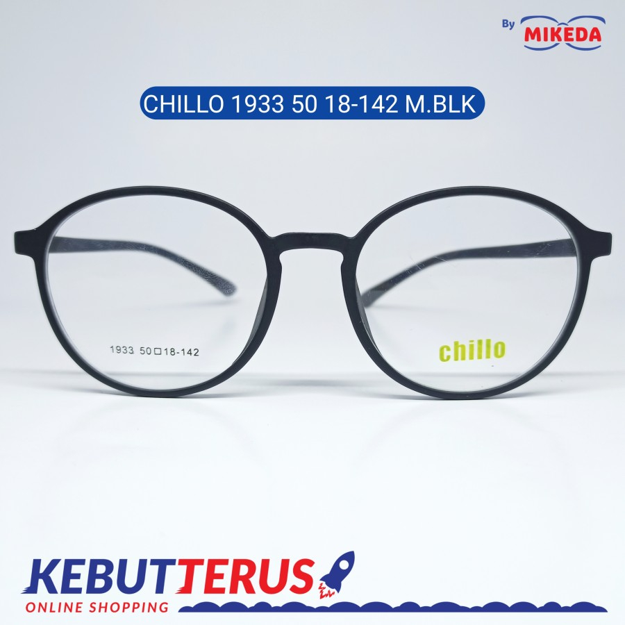 Mikeda-FRAME KACAMATA CHILLO 1933 M BLK + LENSA(MINUS/CYLINDER)
