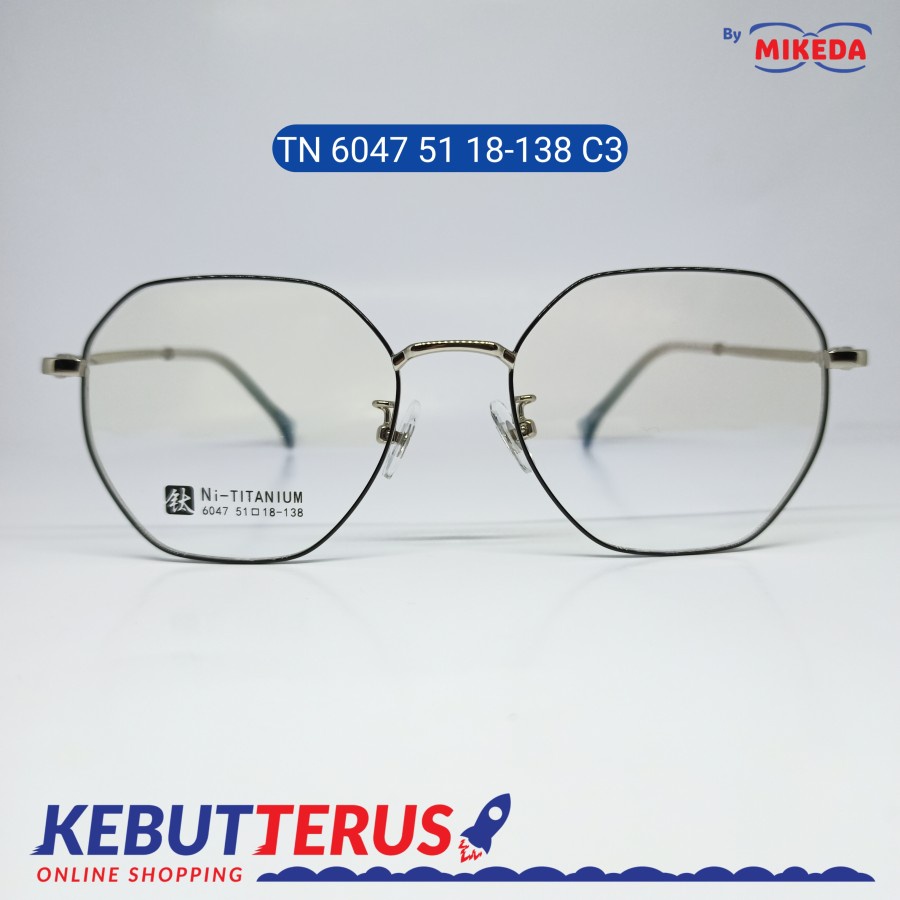 Mikeda-FRAME KACAMATA TN 6047 51 18-138 C3 + LENSA(MINUS/CYLINDER)