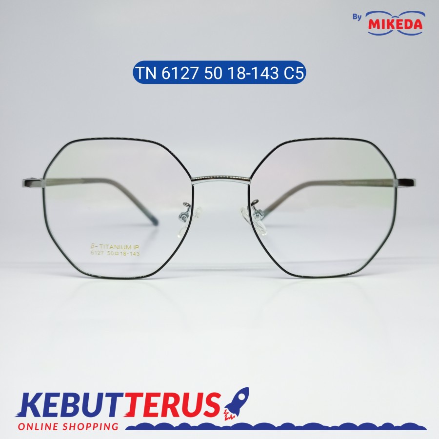 Mikeda-FRAME KACAMATA TN 6127 50 18-143 C5 + LENSA(MINUS/CYLINDER)