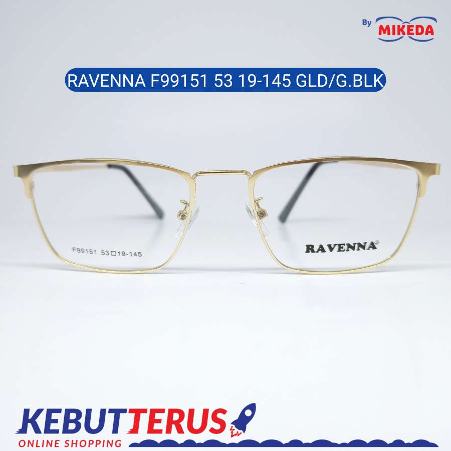 Mikeda-FRAME KACAMATA RAVENNA F99151 GLD/G.BLK + LENSA(MINUS/CYLINDER)