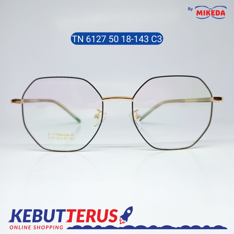 Mikeda-FRAME KACAMATA TN 6127 50 18-143 C3 + LENSA(MINUS/CYLINDER)