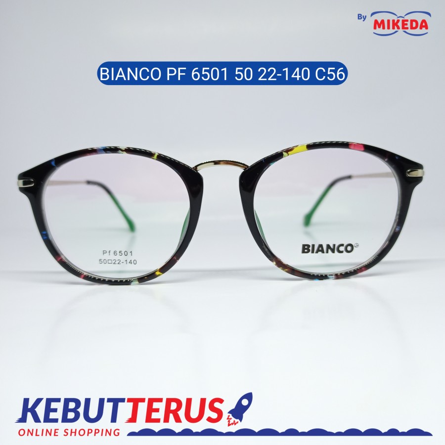 Mikeda-FRAME KACAMATA BIANCOPF6501 50 22-140 C56+LENSA(MINUS/CYLINDER)