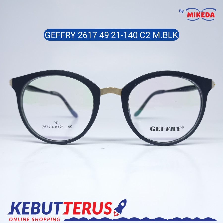 Mikeda-FRAME KACAMATA GEFFRY 2617 C2 M.BLK + LENSA(MINUS/CYLINDER)