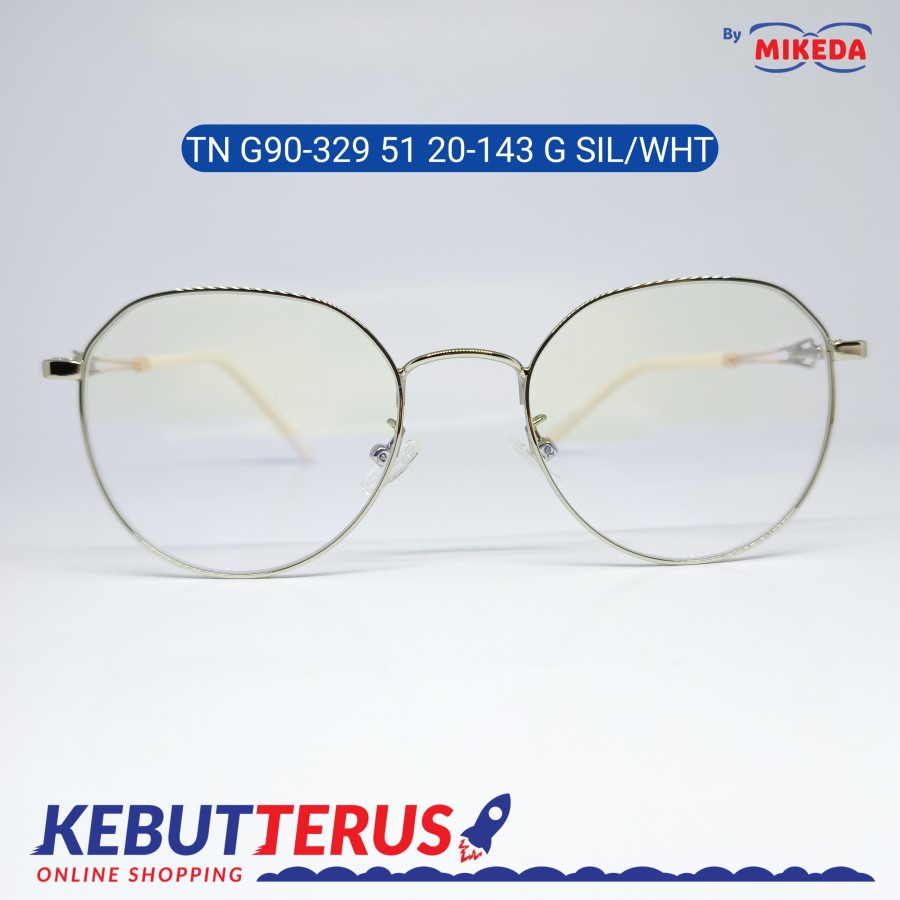 Mikeda-FRAME KACAMATA TNG90-329 51 20-143SIL/WHT+LENSA(MINUS/CYLINDER)