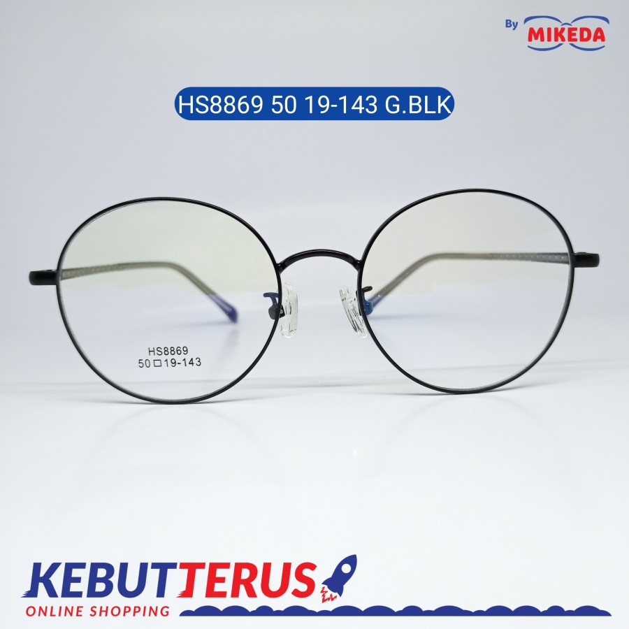 Mikeda-FRAME KACAMATA TN HS8869 50 19-143 G BLK+LENSA(MINUS/CYLINDER)