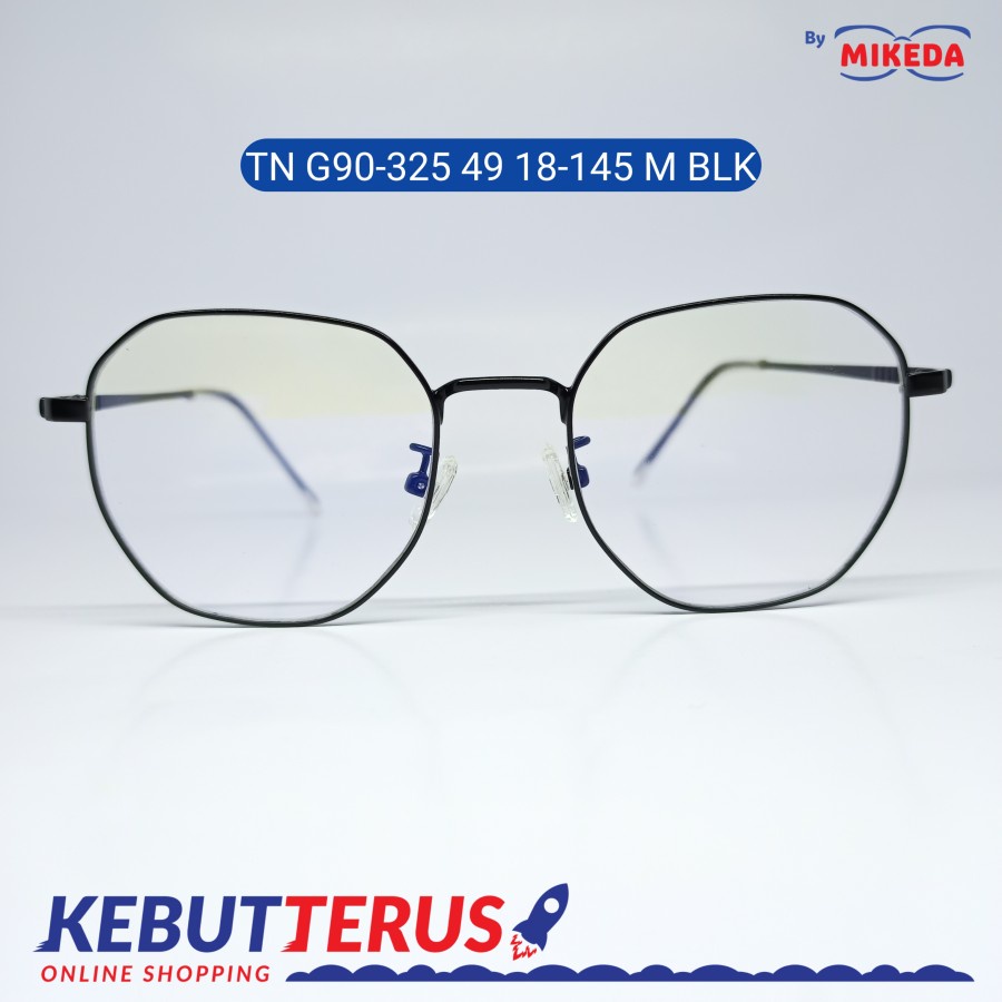 Mikeda-FRAME KACAMATA TN G90-325 49 18-145 M BLK+LENSA(MINUS/CYLINDER)