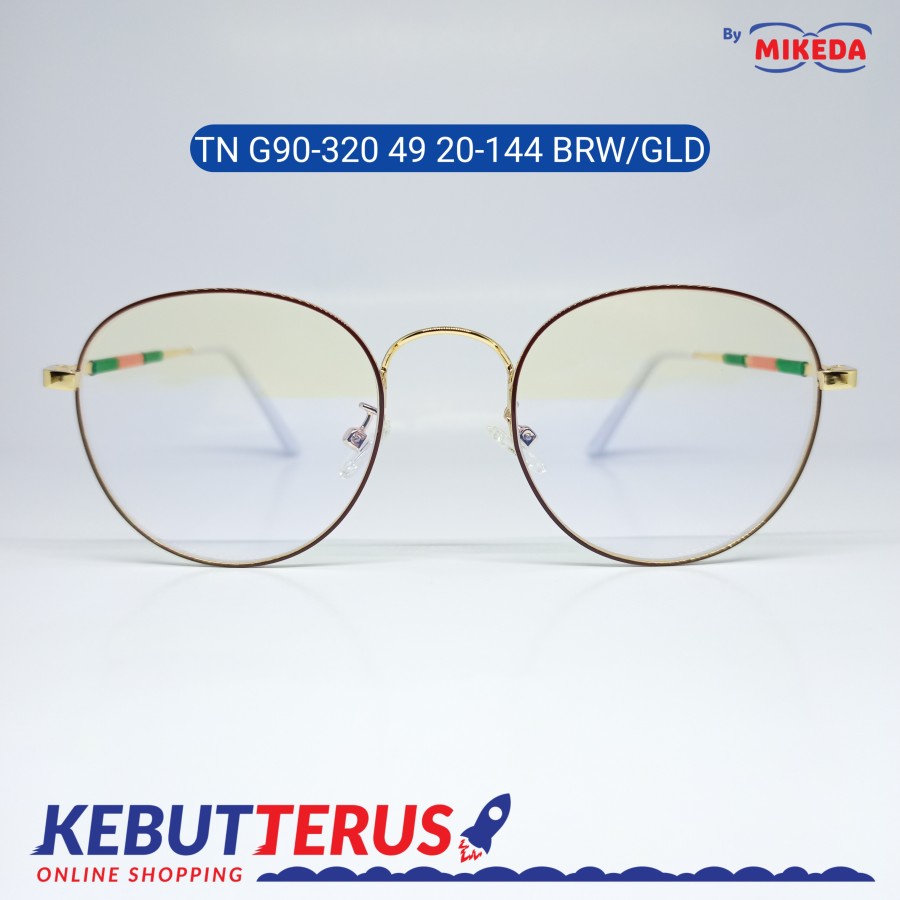 Mikeda-FRAME KACAMATA TNG90-320 49 20-144BRW/GLD+LENSA(MINUS/CYLINDER)