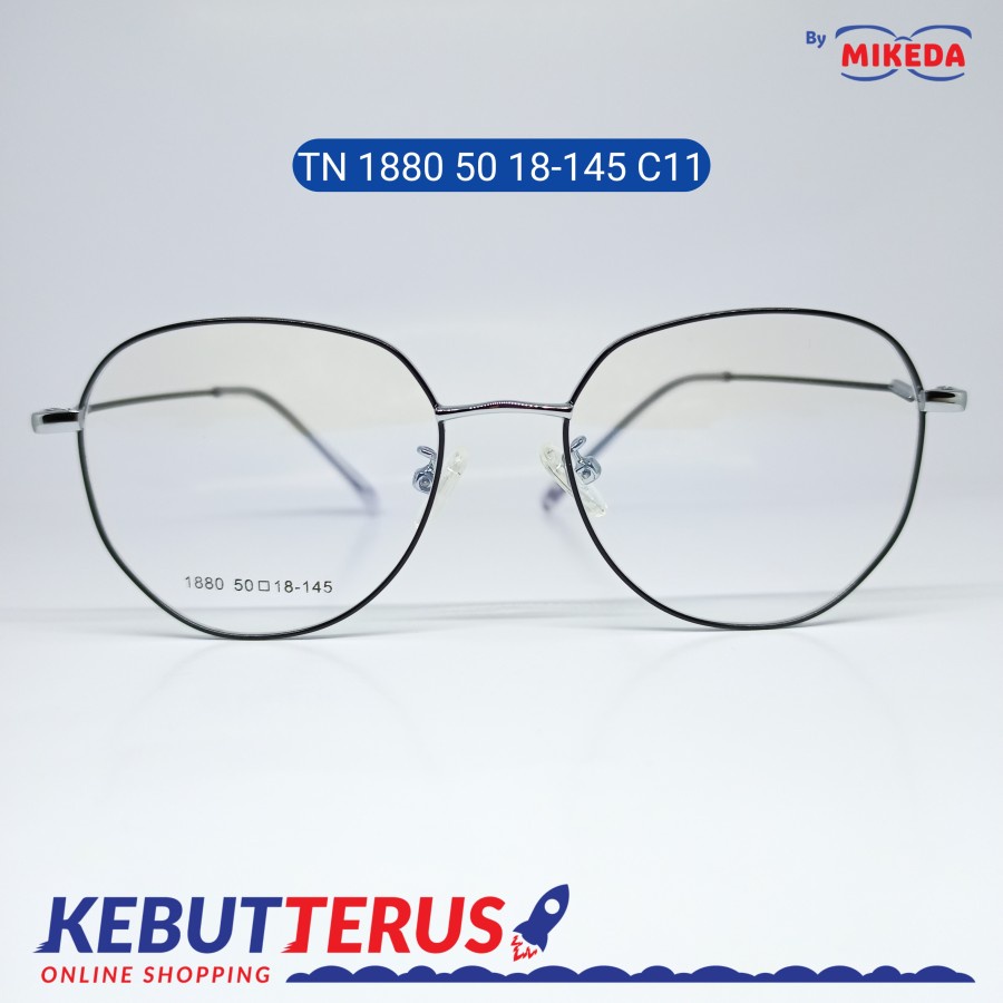 Mikeda-FRAME KACAMATA TN 1880 50 18-145 C11 + LENSA(MINUS/CYLINDER)