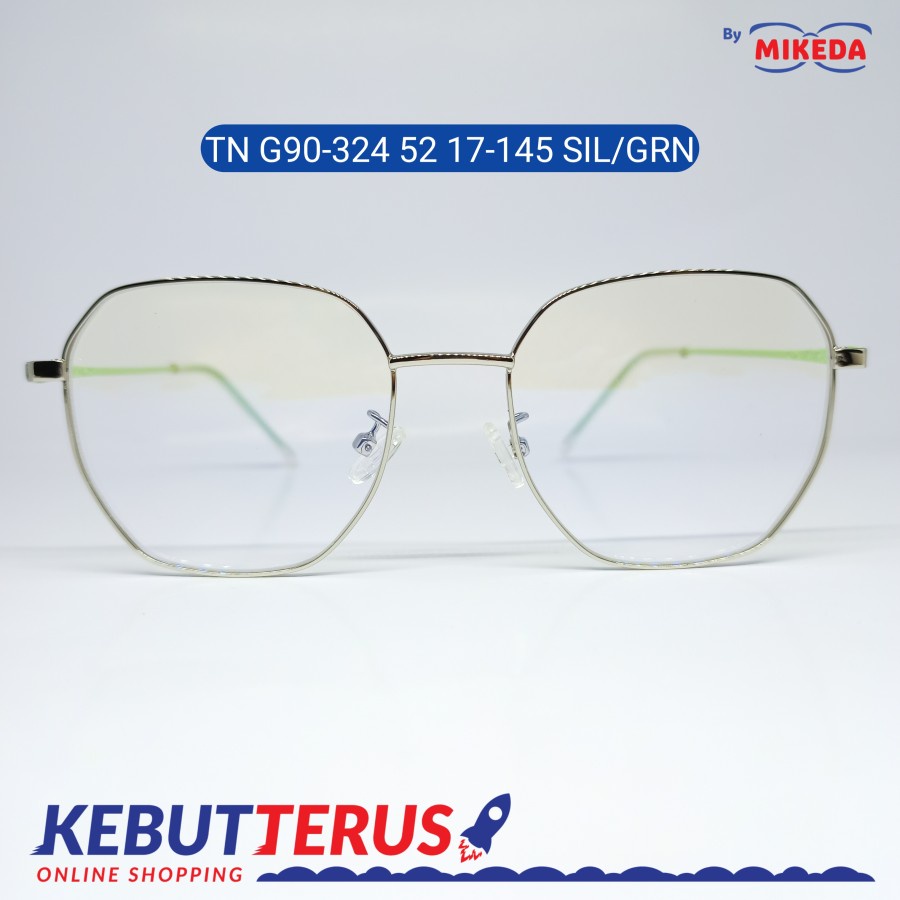 Mikeda-FRAME KACAMATA TNG90-324 52 17-145SIL/GRN+LENSA(MINUS/CYLINDER)