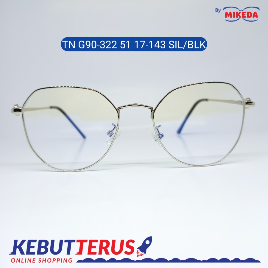 Mikeda-FRAME KACAMATA TNG90-322 51 17-143SIL/BLK+LENSA(MINUS/CYLINDER)