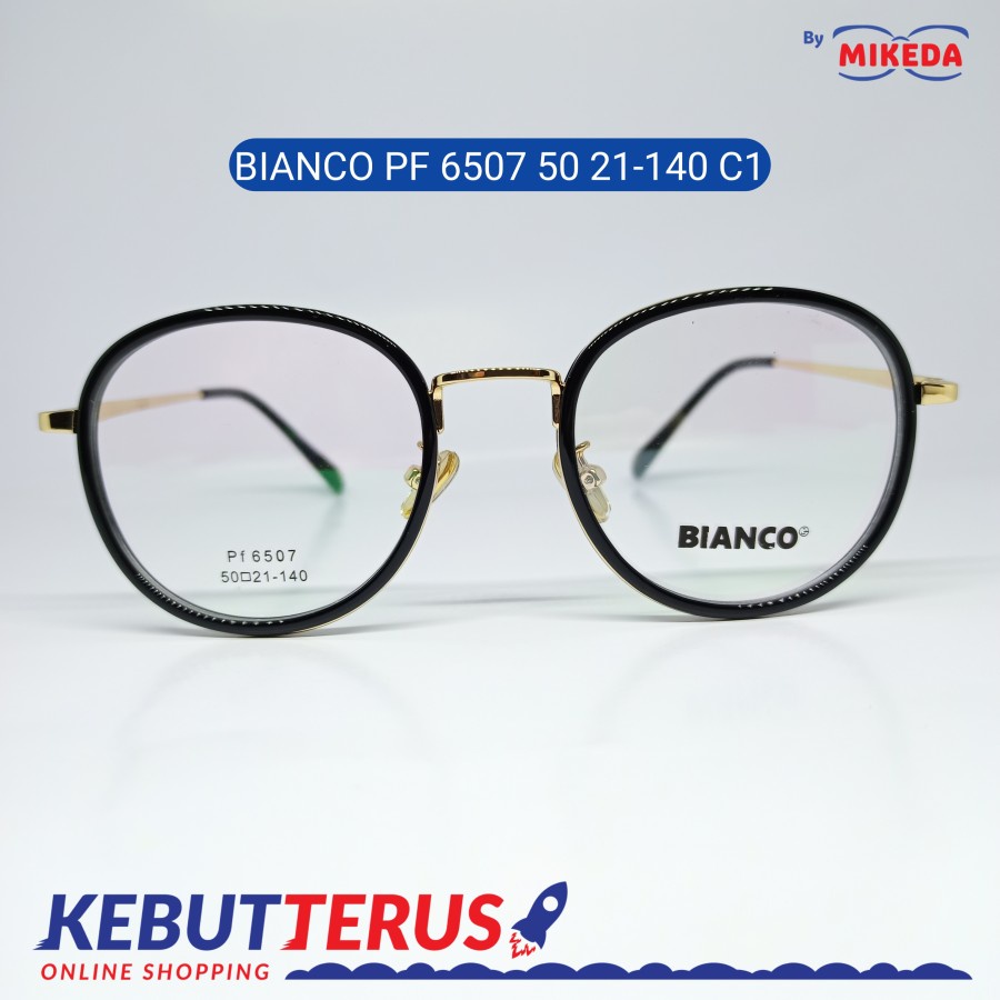 Mikeda-FRAME KACAMATA BIANCO PF6507 50 21-140 C1+LENSA(MINUS/CYLINDER)