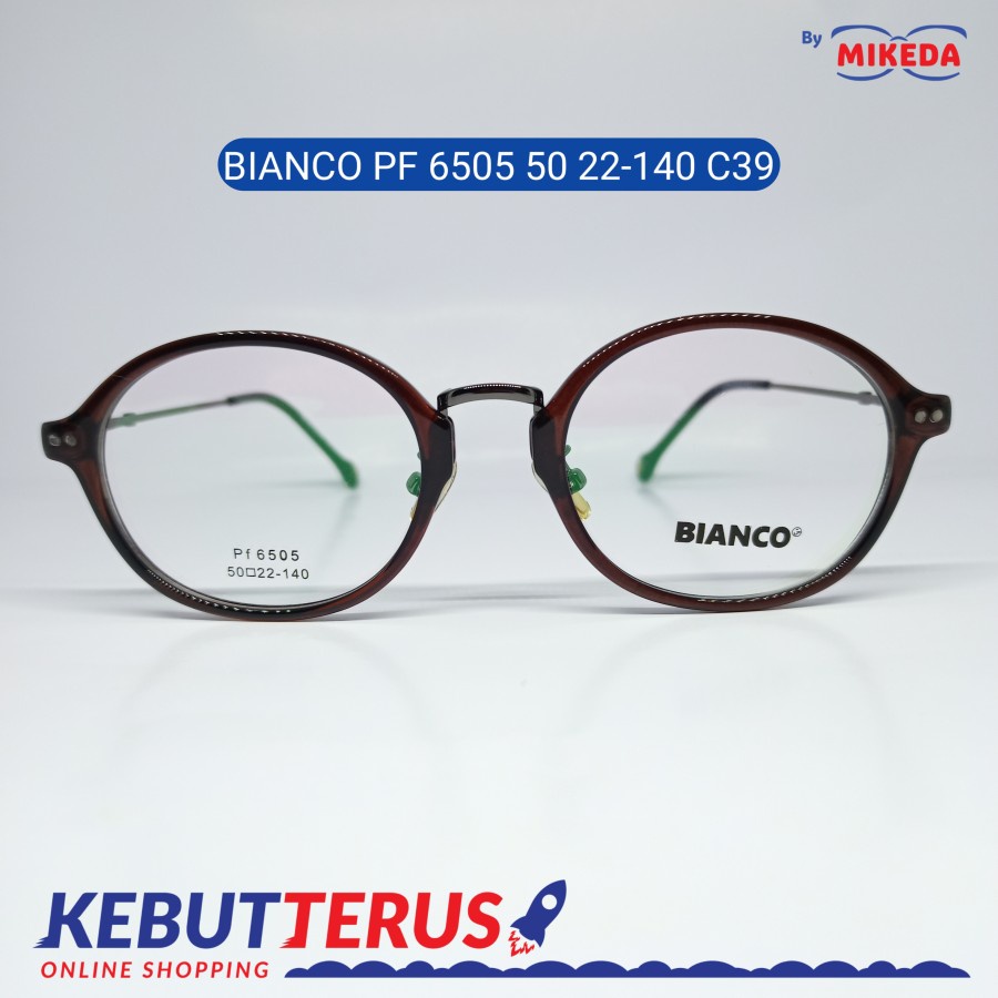 Mikeda-FRAME KACAMATA BIANCOPF6505 50 22-140 C39+LENSA(MINUS/CYLINDER)