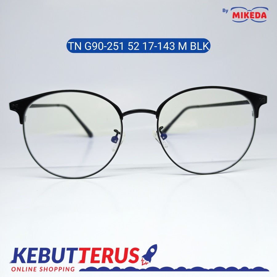 Mikeda-FRAME KACAMATA TNG90-251 52 17-143 M BLK+LENSA(MINUS/CYLINDER)
