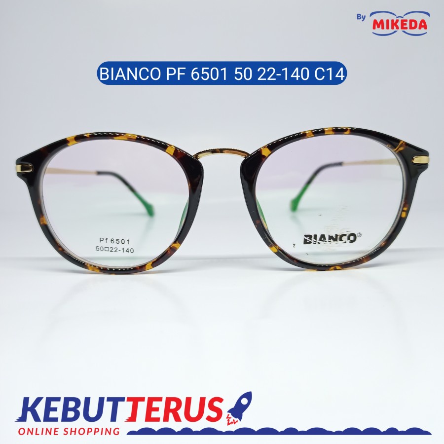 Mikeda-FRAME KACAMATA BIANCOPF6501 50 22-140 C14+LENSA(MINUS/CYLINDER)