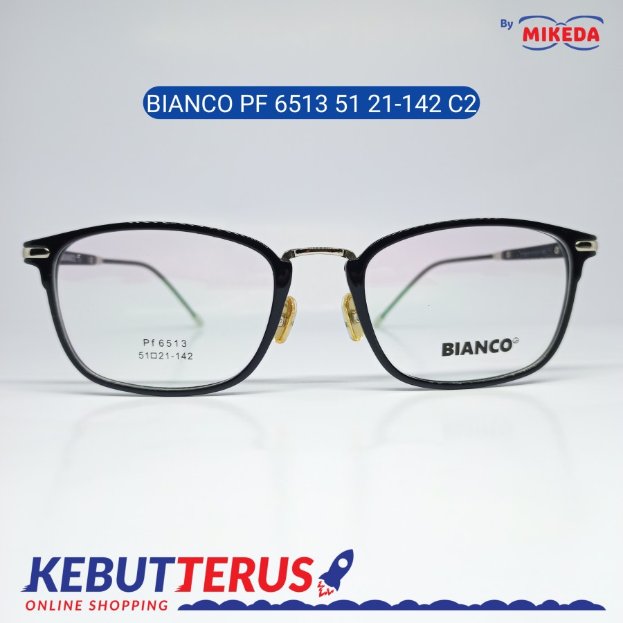 Mikeda-FRAME KACAMATA BIANCO PF6513 51 21-142 C2+LENSA(MINUS/CYLINDER)