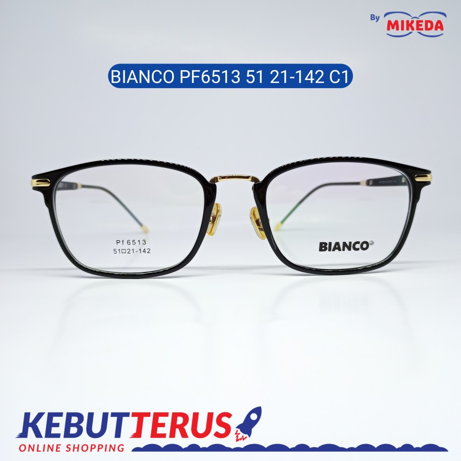 Mikeda-FRAME KACAMATA BIANCO PF6513 51 21-142 C1+LENSA(MINUS/CYLINDER)