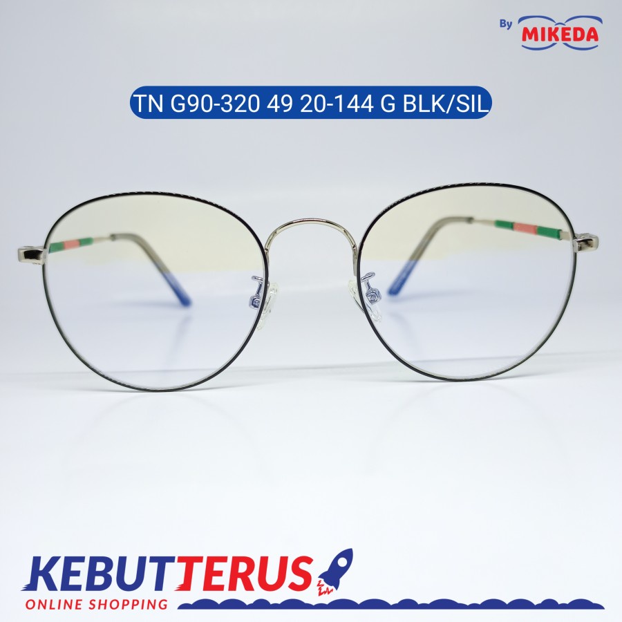 Mikeda-FRAME KACAMATA TNG90-320 49 20-144BLK/SIL+LENSA(MINUS/CYLINDER)