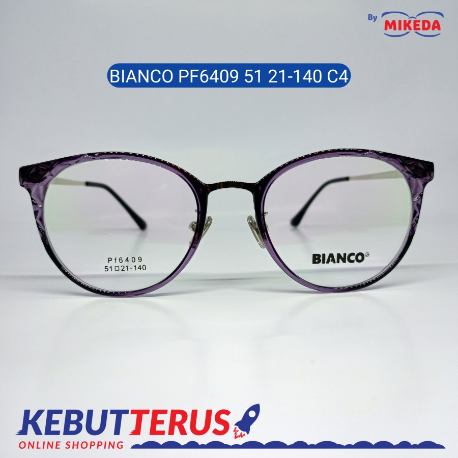Mikeda-FRAME KACAMATA BIANCO PF6409 51 21-140 C4+LENSA(MINUS/CYLINDER)