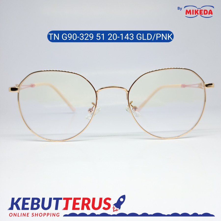 Mikeda-FRAME KACAMATA TNG90-329 51 20-143GLD/PNK+LENSA(MINUS/CYLINDER)