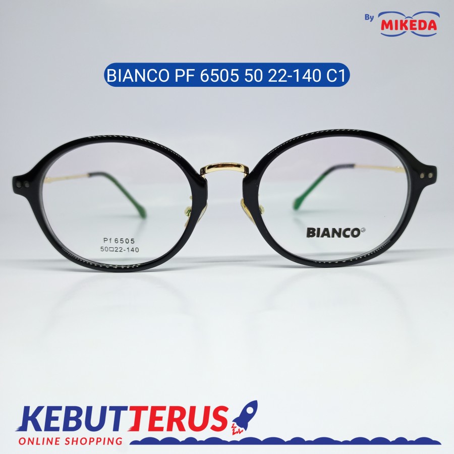 Mikeda-FRAME KACAMATA BIANCO PF6505 50 22-140 C1+LENSA(MINUS/CYLINDER)