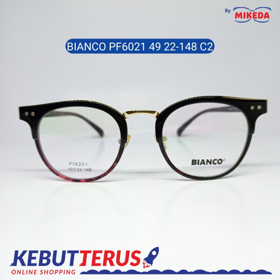 Mikeda-FRAME KACAMATA BIANCO PF6201 49 22-148 C2+LENSA(MINUS/CYLINDER)