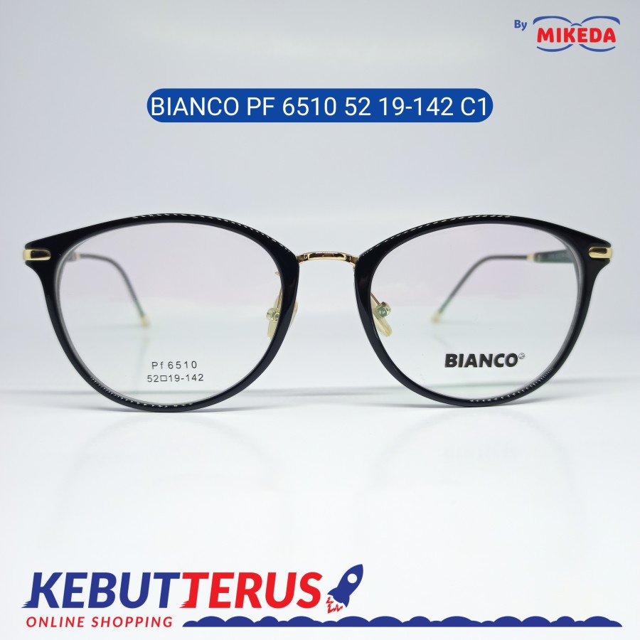 Mikeda-FRAME KACAMATA BIANCO PF6510 52 19-142 C1+LENSA(MINUS/CYLINDER)