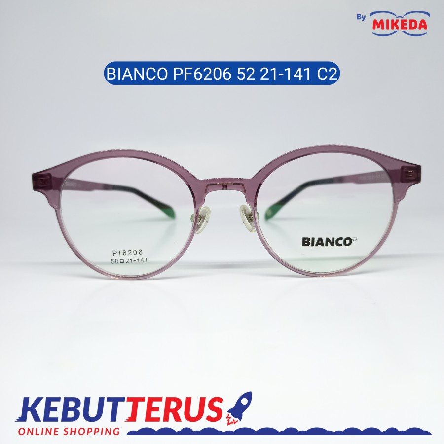 Mikeda-FRAME KACAMATA BIANCO PF6206 50 21-141 C2+LENSA(MINUS/CYLINDER)