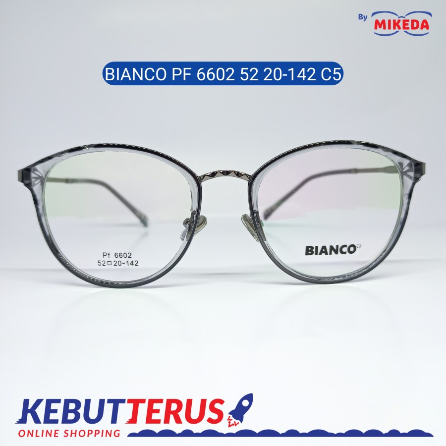 Mikeda-FRAME KACAMATA BIANCO PF6602 52 20-142 C5+LENSA(MINUS/CYLINDER)