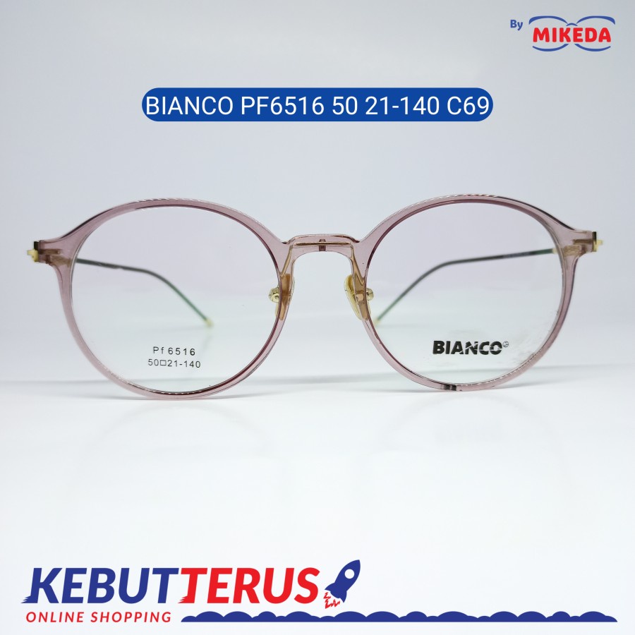 Mikeda-FRAME KACAMATA BIANCOPF6516 50 21-140 C69+LENSA(MINUS/CYLINDER)