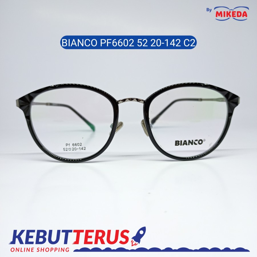 Mikeda-FRAME KACAMATA BIANCOPF6602 52 20-142 C2+LENSA(MINUS/CYLINDER)