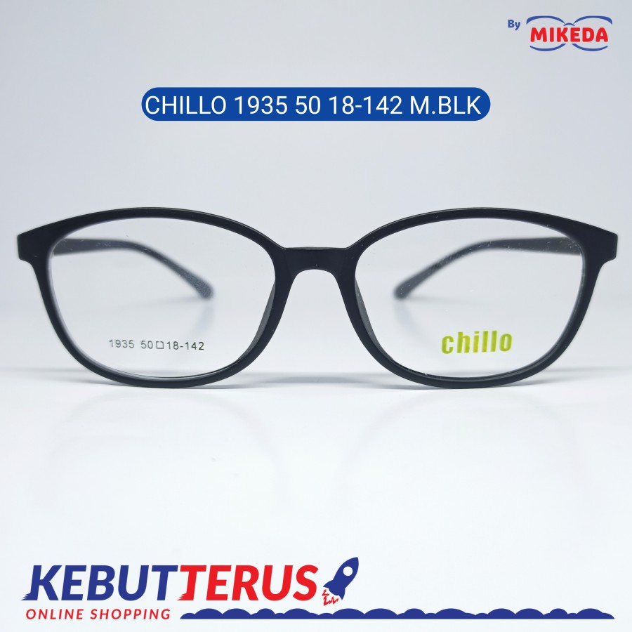 Mikeda-FRAME KACAMATA CHILLO 1935 M BLK + LENSA(MINUS/CYLINDER)