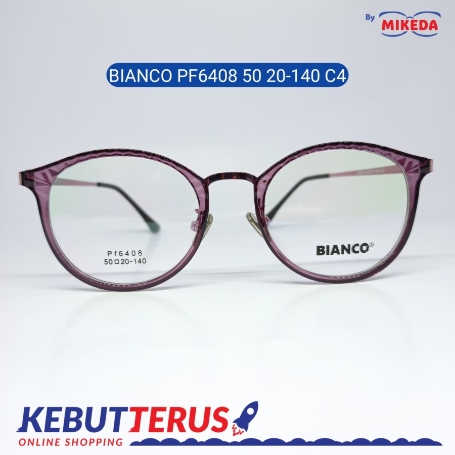 Mikeda-FRAME KACAMATA BIANCO PF6408 50 20-140 C4+LENSA(MINUS/CYLINDER)
