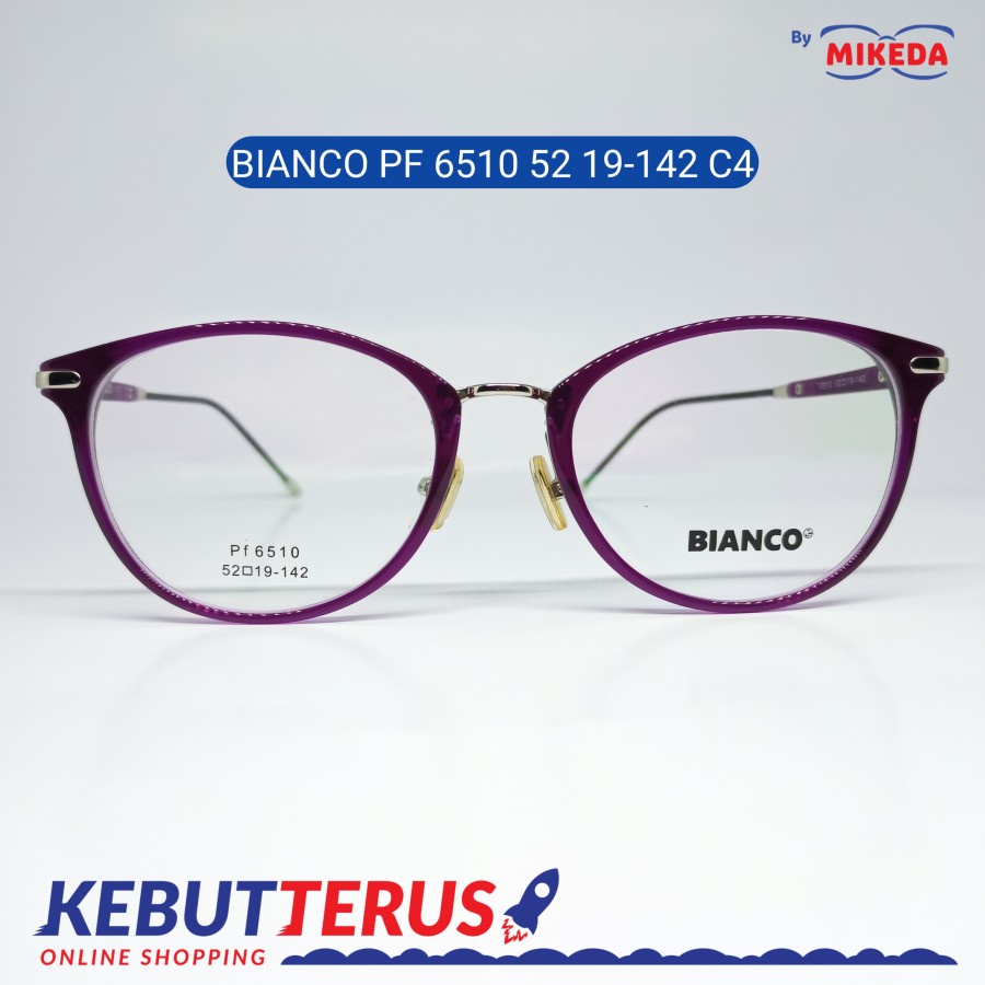 Mikeda-FRAME KACAMATA BIANCO PF6510 52 19-142 C4+LENSA(MINUS/CYLINDER)