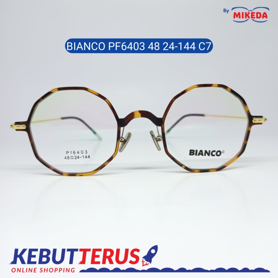 Mikeda-FRAME KACAMATA BIANCO PF6403 48 24-144 C7+LENSA(MINUS/CYLINDER)